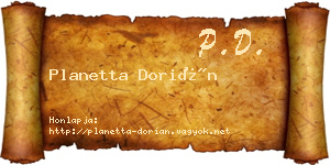 Planetta Dorián névjegykártya
